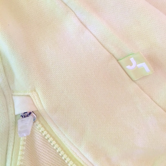 JoyLab Zip Slit Hem Tie Dye Lemon-Lime Lightweight Sweatshirt Size L - Picture 6 of 6